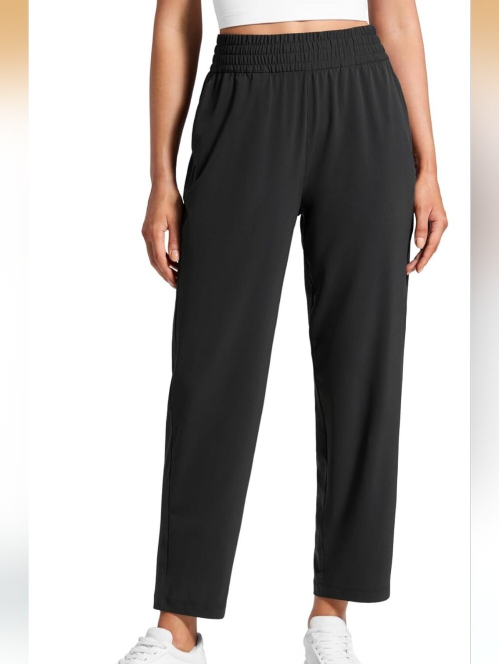 LIKE NEW Crz Yoga Drapey Tapered Ankle Pants, 27" Inseam, Black, Size Medium